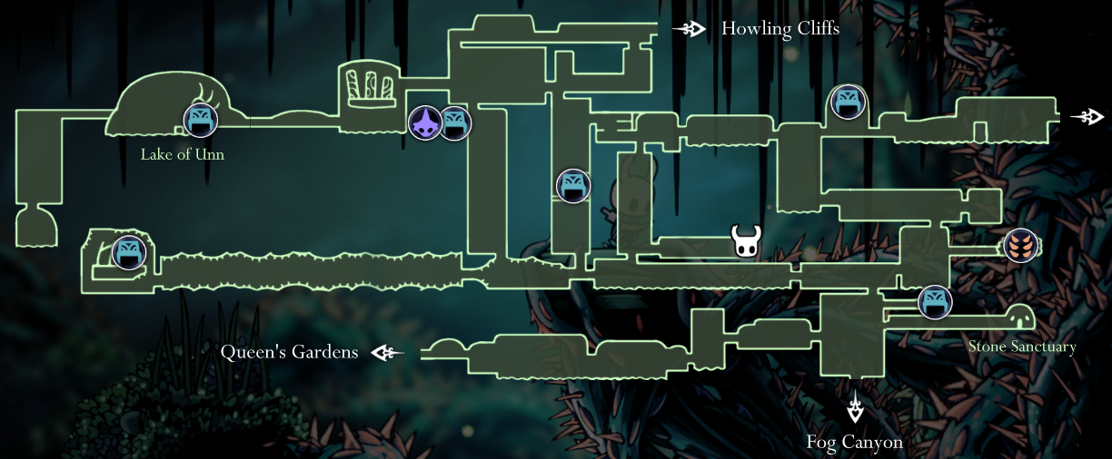 A picture of Hollow Knight's map